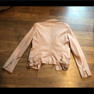 IRO Han leather jacket in a dusty pink